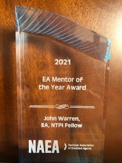 Congrats To The NAEA Mentor Of The Year Award Recipient, John Warren!

If you have ever been to an MaSEA event you have met this recipient. As a past president of MaSEA and nominating, education, 1040 update, SEE Prep, membership committee member he wears all the hats. He has mentored so many people, myself included, He’ll find every member in every corner of the state to get them involved and feel welcomed! He heads up roundtable meetings for small groups, picnic gatherings during Covid to tell us about Child Tax credits, a Cable TV show on CAPE COD TV, he’s an asset to the Low-income tax clinics in MA. Did I mention state tax issues, he’ll show you how to contact your legislatures and what bill to write them about, how to get the MA proclamation for Enrolled Agent Day. A new hot topic, like QBI John held several small classes to teach us all about it, I’ve never seen anyone get so excited about teaching us all this fun stuff! He will make sure to connect you with the Taxpayer Advocates, and the IRS liaison monthly calls.